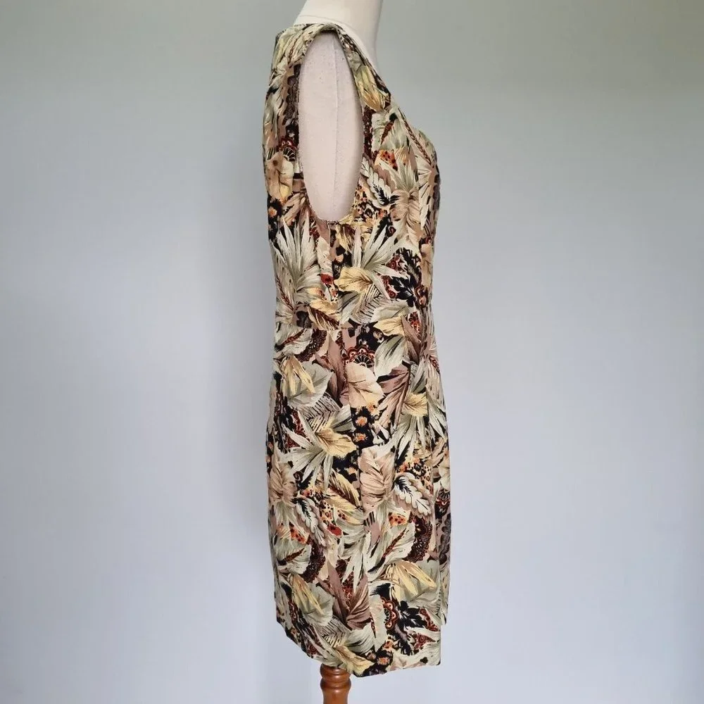 Dangerfield Neutral Multicolour Floral Paisley Sheath Dress Size 14 - Picture 4 of 7